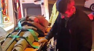 Ağır hasarlı binanın 1'inci katından düşen şahıs yaralandı