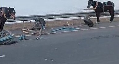 At arabasıyla otomobil çarpıştı: 3 yaralı