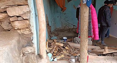 Bitlis'te yoğun yağışlardan dolayı meydana gelen göçükte 42 küçükbaş hayvan telef oldu