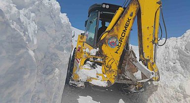 Süphan Dağı eteklerinde zorlu yol açma çalışması