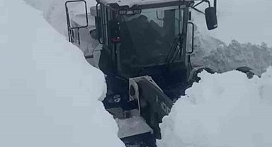 Yüksekova'da 4 metrelik kar tünelinde çalışma
