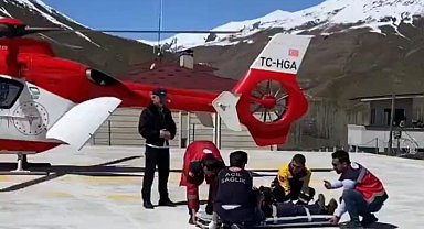 16 yaşındaki hasta için helikopter ambulans havalandı