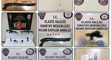 Elazığ'da 14 adet ruhsatsız silah ele geçirildi