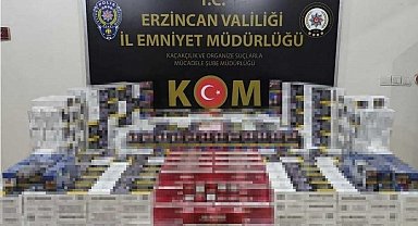 Erzincan'da depoda yapılan aramada 4570 paket kaçak sigara ele geçirildi