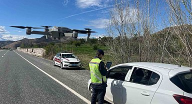 Jandarmadan dronlu trafik denetimi