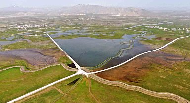 Kar suları eridi ovanın büyük bölümü sular altına kaldı