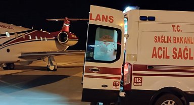 Van'da trafik kazası sonrası tedavi gören hasta için ambulans uçak havalandı