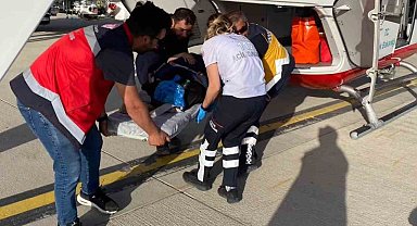27 yaşındaki hasta helikopter ambulansla hastaneye sevk edildi