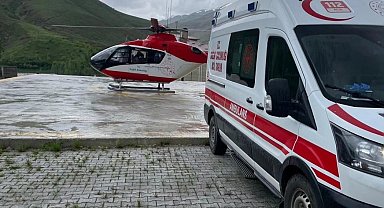 Apandisit tanısı konulan hasta için helikopter havalandı