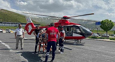 Arıların soktuğu hasta ambulans helikopterle Tatvan'a sevk edildi