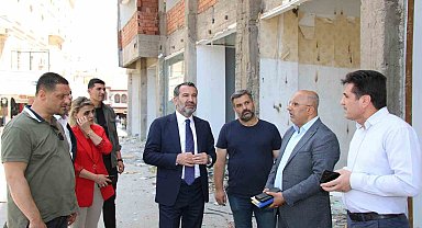 Başkan Şerifoğulları, yıkımı yapılacak eski ETSO binasında incelemede bulundu