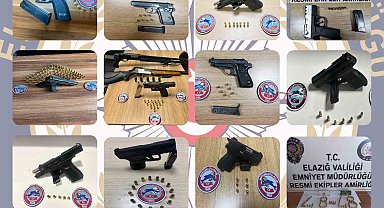 Elazığ'da 18 adet ruhsatsız silah ele geçirildi
