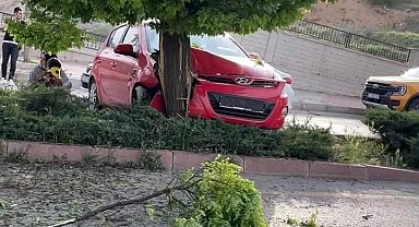 Elazığ'da otomobil ağaca çarptı: 3 yaralı