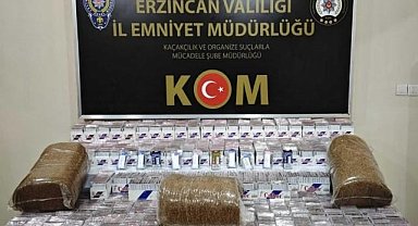 Erzincan'da piyasa değeri 180 bin TL olan makaron ele geçirildi