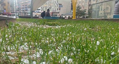 Erzurum'da dolu etkili oldu