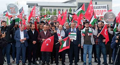 Erzurum'dan Filistin'e destek için yürüdüler