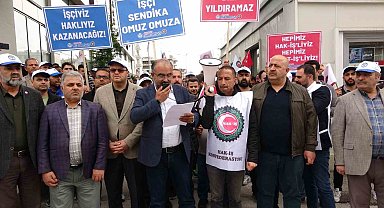 İpekyolu Belediyesinin 185 işçinin işine son vermesi protesto edildi