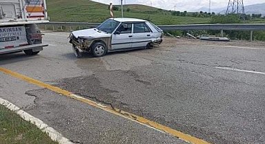 Otomobil bariyerlere çarptı: 1 yaralı