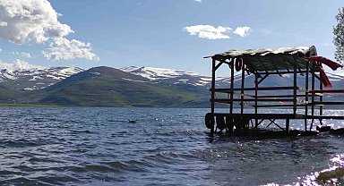 Son yağışlarla Çıldır Gölü'nde su seviyesi arttı