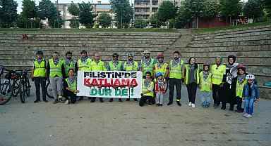 Bisikletçilerden Filistin'e destek turu