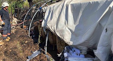 Çadır yangını itfaiye tarafından söndürüldü