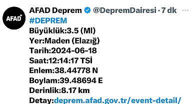 Elazığ'da korkutan deprem