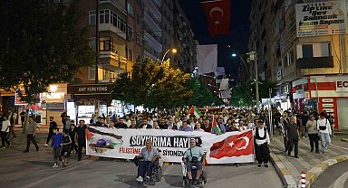 Elazığ'da yüzlerce kişi Filistin için yürüdü