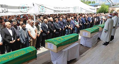 İliç'teki madende toprak altından çıkarılan 5 işçi son yolculuklarına uğurlandı