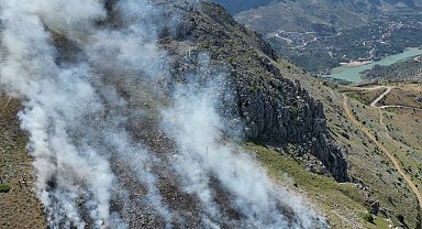 Kemaliye'de örtü yangını