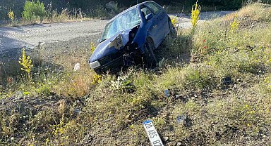 Malatya'da otomobil şarampole uçtu, 1 yaralı