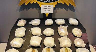 Malatya'da yolcu otobüsünde 13 kilogram skunk ele geçirildi