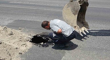 Malatya'da yolda çökme meydana geldi