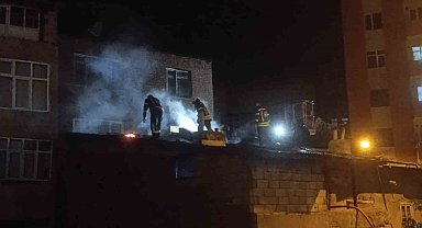 Metruk binada çıkan yangın korkuttu