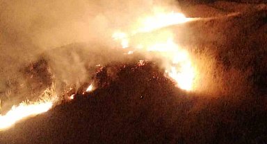 Anız yangınına itfaiye anında müdahale etti