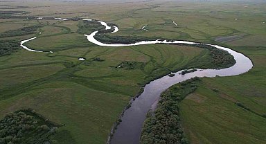 Ardahan'da menderesler havadan görüntülendi