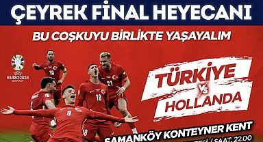 Depremzede aileler Türkiye-Hollanda maçını dev ekranda izleyecek