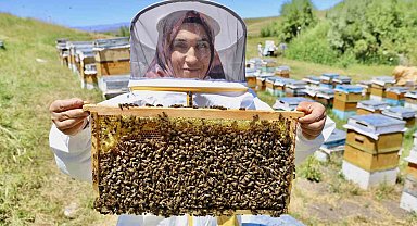 Devlet desteğiyle arıcılığa başlayan kadın girişimci, yıl içinde tonlarca verim alıyor