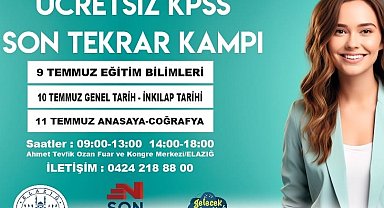 Elazığ Belediyesi ücretsiz KPSS son tekrar kampı başladı
