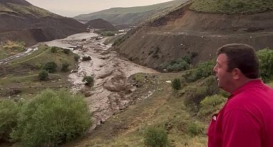 Erzurum'da yağış sonrası korkutan manzara