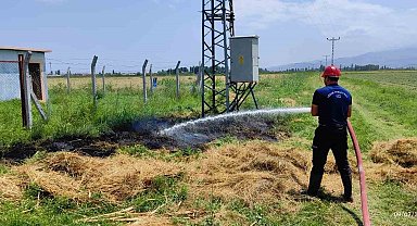 Iğdır'da trafodan çıkan kıvılcım yangına neden oldu