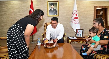Vali Tekbıyıkoğlu'ndan özel çocuğa sürpriz doğum günü