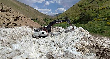 Van'da yaz ortasında karla mücadele
