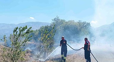 Ağaçlık alanda çıkan yangın itfaiye ekiplerinin müdahalesiyle söndürüldü
