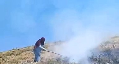 Bahçesaray'da makilik alan yandı