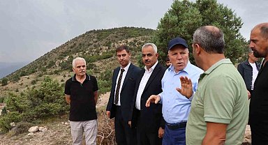 Başkan Sekmen, Oltu'da yapımı devam eden göletlerde incelemelerde bulundu