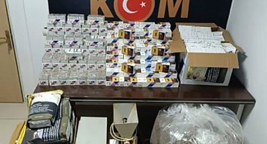 Bingöl'de kıyılmış tütün ve bandrolsüz makaronlar ele geçirildi