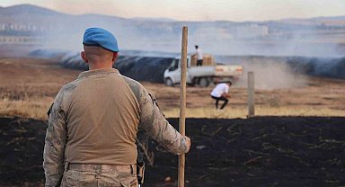 Elazığ'da çıkan yangında 400 ton saman kül oldu