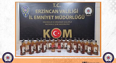 Erzincan'da 28 şişe kaçak içki ele geçirildi