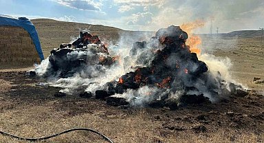 Tekman'da 600 balya ot küle döndü