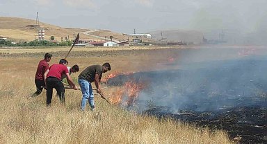 Van'da anız yangını korkuttu